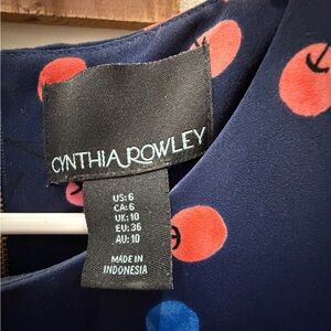 Cynthia Rowley Blue Dress with Red and Orange Dots